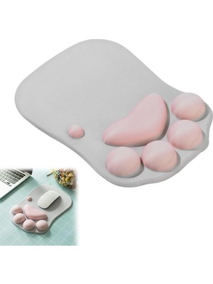 Prime Bilek Desteği, Fare Pedi ile Bilek Desteği, Kedi Patisi Tasarımı, Ofis Masası ve Ev Kullanımı Için Hediye, Ergonomik Fare Pedi, Masa Aksesuarları (Gri)