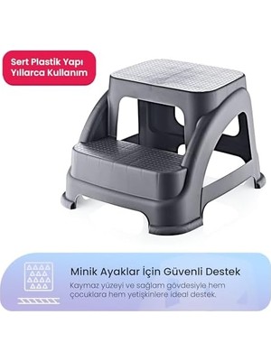 Prime Life Merdivo 2 Basamaklı Kompakt Merdiven – Kaymaz Tabanlı, Hafif ve Çok Amaçlı Kullanım