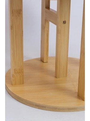 Prime Bambu Yuvarlak Form 5 Raflı Saksılık Saksı Standı Çiçeklik Organizer DB-0036