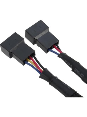 Prime 5353 Fan Çoklayıcı 2 Port Y Pwm 4 Pin Splitter Çoklayıcı Switch Örgülü Kablosu (5353-2'LI Port)