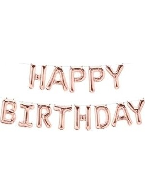 Prime Happy Birthday Folyo Balon (Rose Düz Yazı)