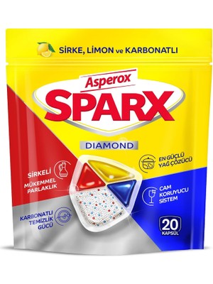 Prime Asperox Sparx Bulaşık Makinesi Kapsülü 20'li (7 Paketi)