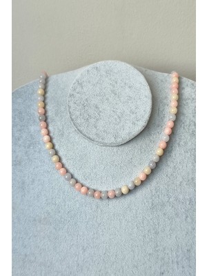 c-bhadu naturel 6 mm Morganit Doğaltaş Kolye