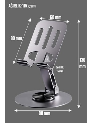 Prime Yüksek Kalite Metal Katlanabilir 360 Dönen Ayarlı Telefon Tutucu Masaüstü Telefon Tablet Standı S013