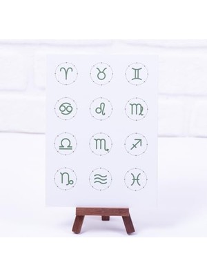 Prime Burçlar Yeşil Sticker Seti, A5 2 Sayfa