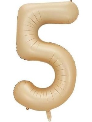 Prime - 5 Rakamı Karamel Folyo Balon 34 Inch 86 cm
