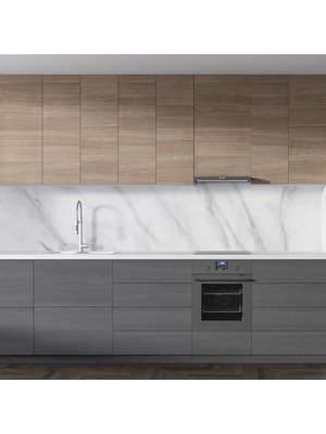 Prime Mutfak Tezgah Arası Folyo Kaplama Folyosu Beyaz Mermer Yeni 60X300 cm