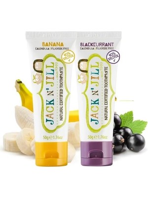 Prime N Jill Doğal Sertifikalı Diş Macunu Muz & Frenk Üzüm Aromalı 2'li Paket (2X50G)
