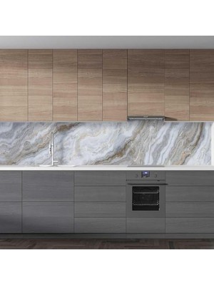 Prime Mutfak Tezgah Arası Folyo Kaplama Folyosu Grey And 60X200 cm