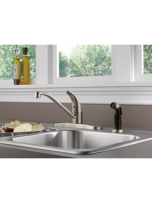 Prime Yan Püskürtücülü Tek Saplı Mutfak Lavabo Bataryası, Paslanmaz P115LF-SS