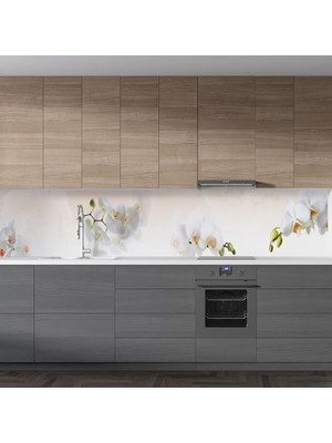 Prime Mutfak Tezgah Arası Folyo Kaplama Folyosu Beyaz Orkide 60X300 cm