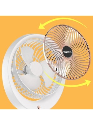 Prime Şarjlı Masaüstü Vantilatör, 3 Hız Kademesi, 180° Ayarlanabilir Dönüş, Soğutucu, Sessiz Fan