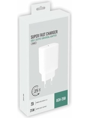 Prime Type-C 25W Pd 3.0 Süper Hızlı Şarj Adaptörü Beyaz (Tek Başlık)(Yerli Üretim)