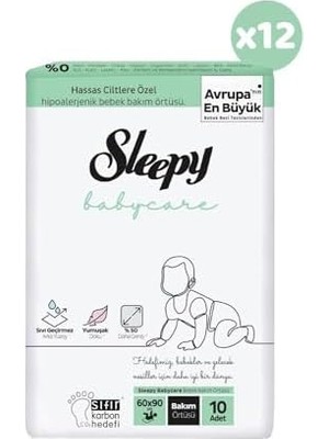 Prime Babycare Bebek Bakım Örtüsü 10 Adet x 12