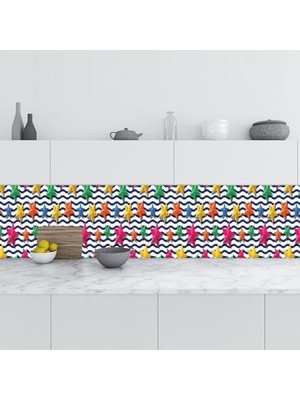 Prime Mutfak Tezgah Arası Folyo Kaplama Folyosu Renkli Yıldızlar 60X100 cm