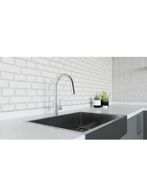 Prime LG529SAC Stellen 1 Saplı Aşağı Çekmeli Mutfak Bataryası, Cilalı Krom