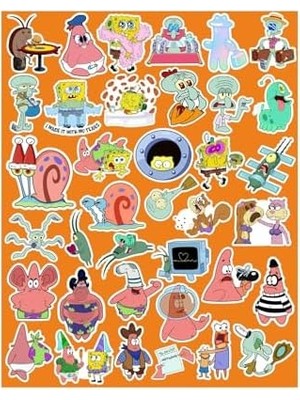 Prime Sünger Bob Kare Şort Seri 3 Telefon Laptop Notebook Tablet Defter Matara Stiker Etiket