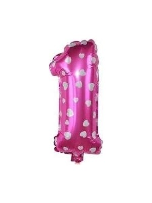 Prime - 1 Rakamı Pembe Folyo Balon 16 Inch 40 cm