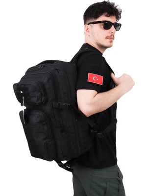 Kordak Tactical 45 Lt Lazer Kesim Siyah Taktik Sırt Çantası