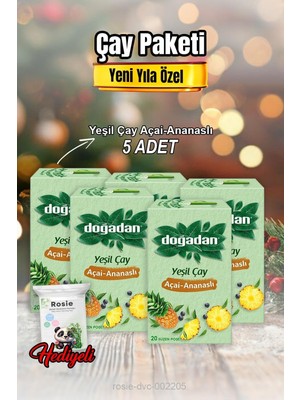 Prime Doğadan Yeşil Çay Açai Ananaslı Poşet Çay x 5 ve Rosıe Pamuk