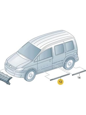 Prime Sağ Ön Kapı Çıtası Siyah Plastik 2K0853516E Vw Caddy ile Uyumlu 2011-2015