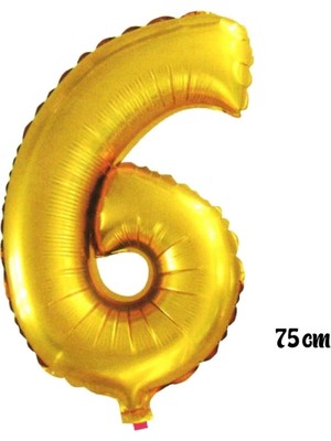 Prime 75 cm 6 Rakam Folyo Balon Altın