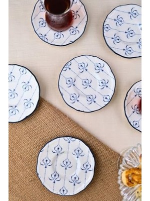 Prime Tabakevi Tabak Evi Porselen Audrey Çay Tabak Takımı 12CM 6 Parça FLY6ÇTPRS1209