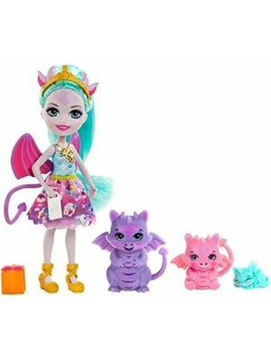 Prime Enchantimals Aile Serileri Oyun Seti - Deanna Ejderha ve 3 Ejderha Figürlü, 4 Aksesuarlı, GYJ09