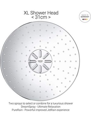 Prime Smartactive 310 Duş Başlığı Seti, Tavan Çıkışı (142 Mm, 2 Püskürtme Türü, Kireç Önleyici Sistem, Mükemmel Püskürtme), Krom, 26477000