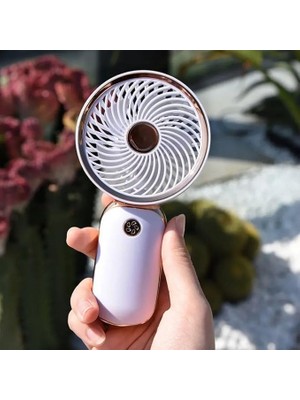 Prime Mini El Fanı Şarjlı Taşınabilir, USB Şarjlı Mini Fan, El Tipi Yaz Fanı, Sessiz ve Güçlü El Vantilatörü, Ofis, Seyahat ve Dış Mekan Kullanımı Için Uygun Masaüstü Fanı (Pembe)