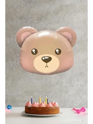 Prime Ayı Kafası Folyo Balon Balon Açık Kahve