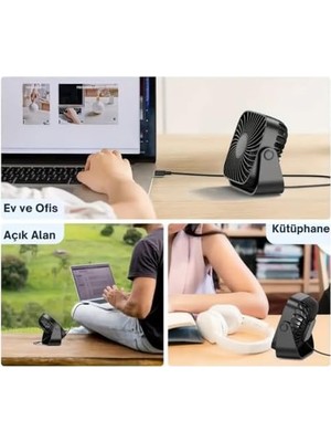 Prime Masaüstü Vantilatör, Şarjlı Masaüstü Fan, 2000 Mah Batarya, Uzun Kullanım Süresi, 3 Kademeli Ayarlanır Güç Modu, Soğutucu Vantilatör, Sessiz Çalışma, Ergonomik Tasarım, Masaüstü Kullanım