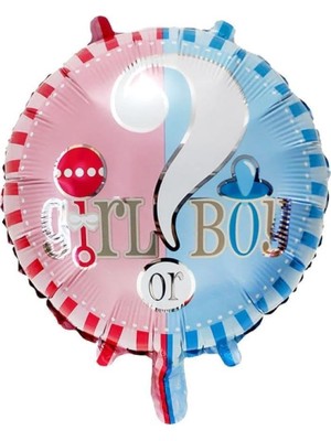 Prime Cinsiyet Partisi 18 Inç 45 cm Yuvarlak Boy Folyo Balon