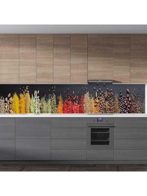 Prime Mutfak Tezgah Arası Folyo Kaplama Folyosu Baharatlar 60X300 cm
