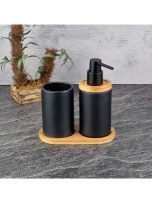 UltraMint Şık Siyah Seramik Ikili Banyo Seti, Modern ve Elegant Tasarım