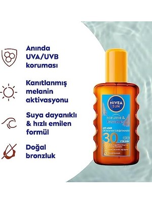 Prime Sun SPF30 Koruma & Bronzluk Güneş Yağı Spreyi (200 Ml), Doğal Pro-Melanin Özleri ile Doğal Bronzluk, Yüksek Güneş Koruması, Bronzlaştırıcı ve Güneş Koruyucu Güneş Kremi (2 Paketi)