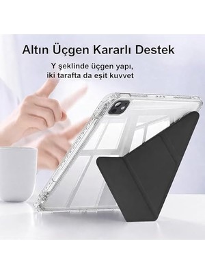 Galaxy Tab S10 Lite ile Uyumlu Kılıf SM-X400 Saydam Arka Kapak Flip Smart Cover Katlanabilir Standlı Darbe Emici Koruyucu Tablet Kılıfı Akıllı Uyku Özellikli Yeşil