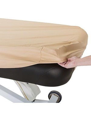 Prime Earthlıte Masaj Masası Koruma KILIFI,%100 Pu Malzeme, Gömme Çarşaf Tipi, Yuvarlak ve Kare Köşeli Masalara Uyumlu, 71-81 cm Genişlik, Bej