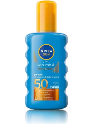 Prime Sun SPF50 Çift Etkili Yüksek Koruyucu Bronzluk Vücut Güneş Spreyi 200ML, Doğal Bronzluk, Uva Koruma