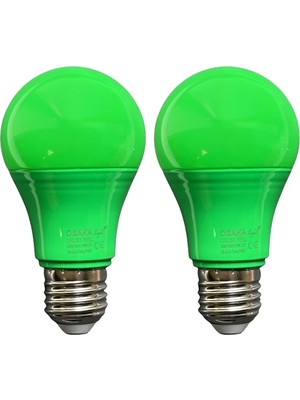 Avarson (2 Adet) Osaka 10W Yeşil Işık E27 Duylu (Kalın Duy) LED Ampul