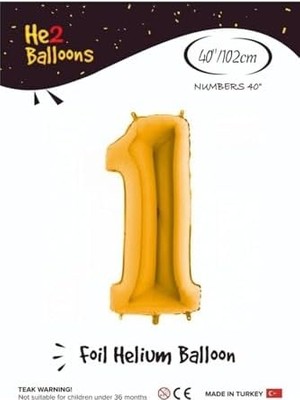 Prime Balon 1 Rakam Altın Folyo Balon 40 Inç
