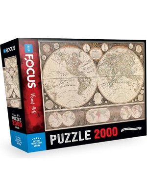 Prime Blue Focus 2000 Parça - Antıque World Map (Dünya Haritası)