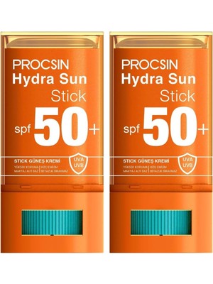 Prime Procsın Hydra Sun Stick Spf 50+ Güneş Kremi, Leke Karşıtı & Bariyer Güçlendirici Güneş Koruyucu, & Shea Yağlı, Tüm Cilt Tipleri Için, 20 gr (2 Paketi)