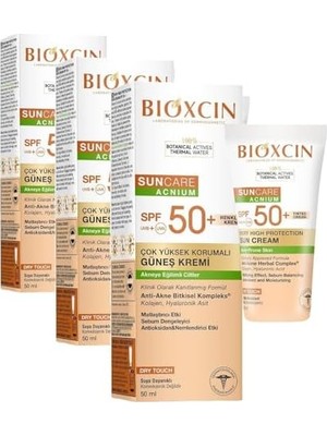 Prime Sun Care Akneye Eğilimli Ciltler Için Renkli Güneş Kremi 50 Spf - Akne, Dry, Mat Tinted (3 Paketi)