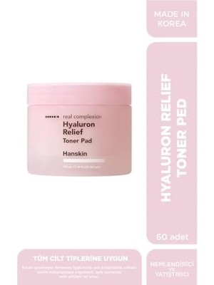 Prime Hanskin Hyaluron Relief Toner Pad-Rahatlatıcı-Nemlendirici-Yatıştırıcı Toner Ped 210ML (60PCS)