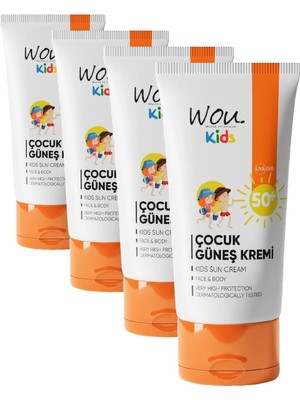 Prime Wou Çocuk Güneş Kremi 50ML 50+ (4 Paketi)