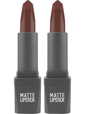 Prime Yoğun Renk Veren Uzun Süre Kalıcı Nemlendirici Kadifemsi Mat Ruj - Lipstick 413 Dusty Plum (2 Paketi)