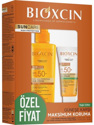 Prime Sun Care Spf 50 Yüz Güneş Kremi 50 ml Karma Yağlı Cilt ve Vücut Güneş Spreyi 200 ml