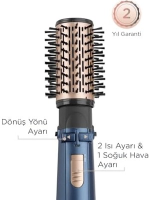 Prime Babyliss Hava Üflemeli Döner Başlıklı Saç Şekillendirici Set Stylepro, 1000W, 4 Başlık, Iyon Teknolojisi, AS965E