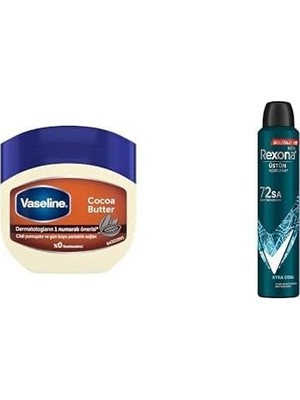 Prime Nemlendirici Jel Krem Cocoa Butter, 100 ml ve Rexona Men Erkek Sprey Deodorant Xtra 72 Saat Kesintisiz Üstün Koruma 200 ml